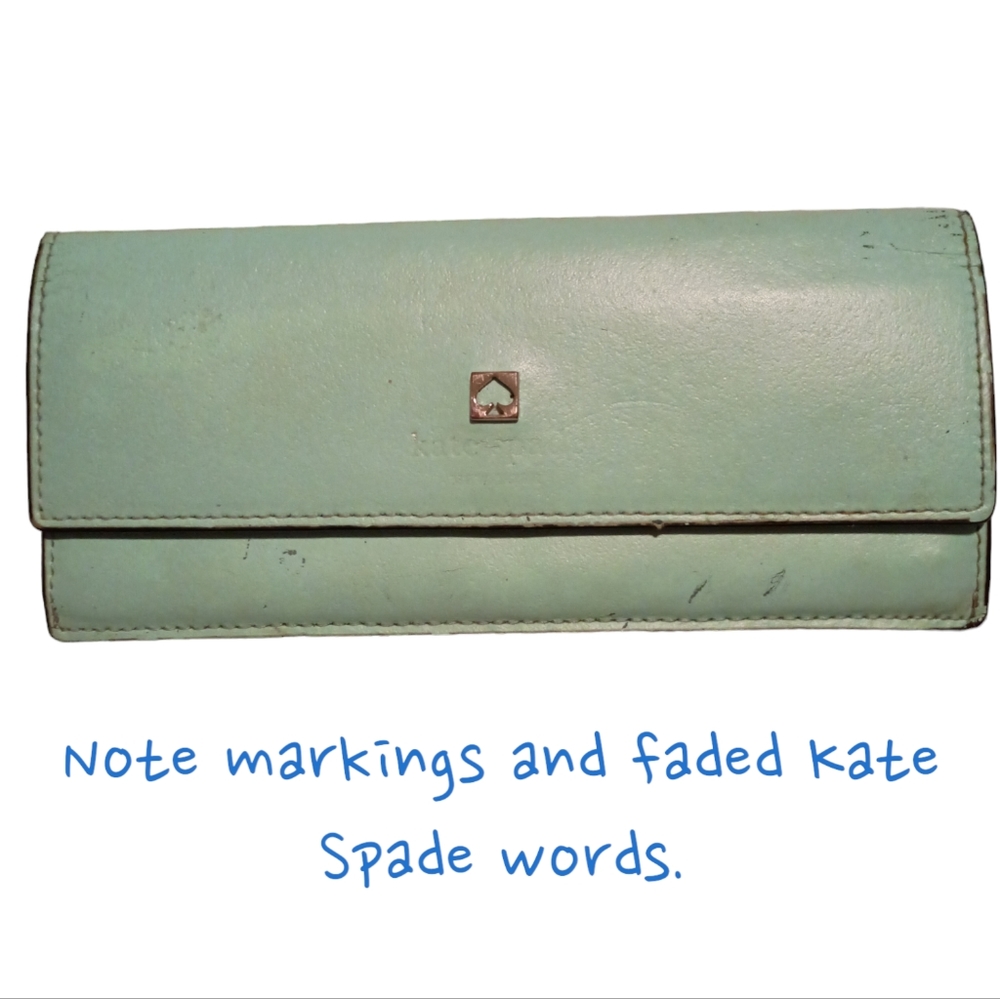 Kate Spade New York slim wallet color green mint.